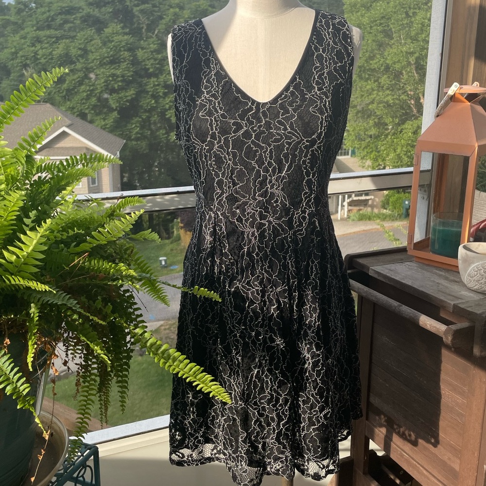 Black and White Abstract Line Dress
